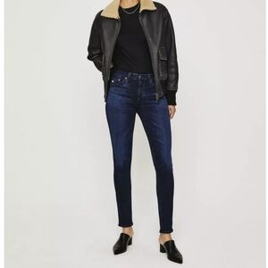 Ag Anthro Prima Mid Rise Jeans in "2 Years Shelter" dark blue size 24